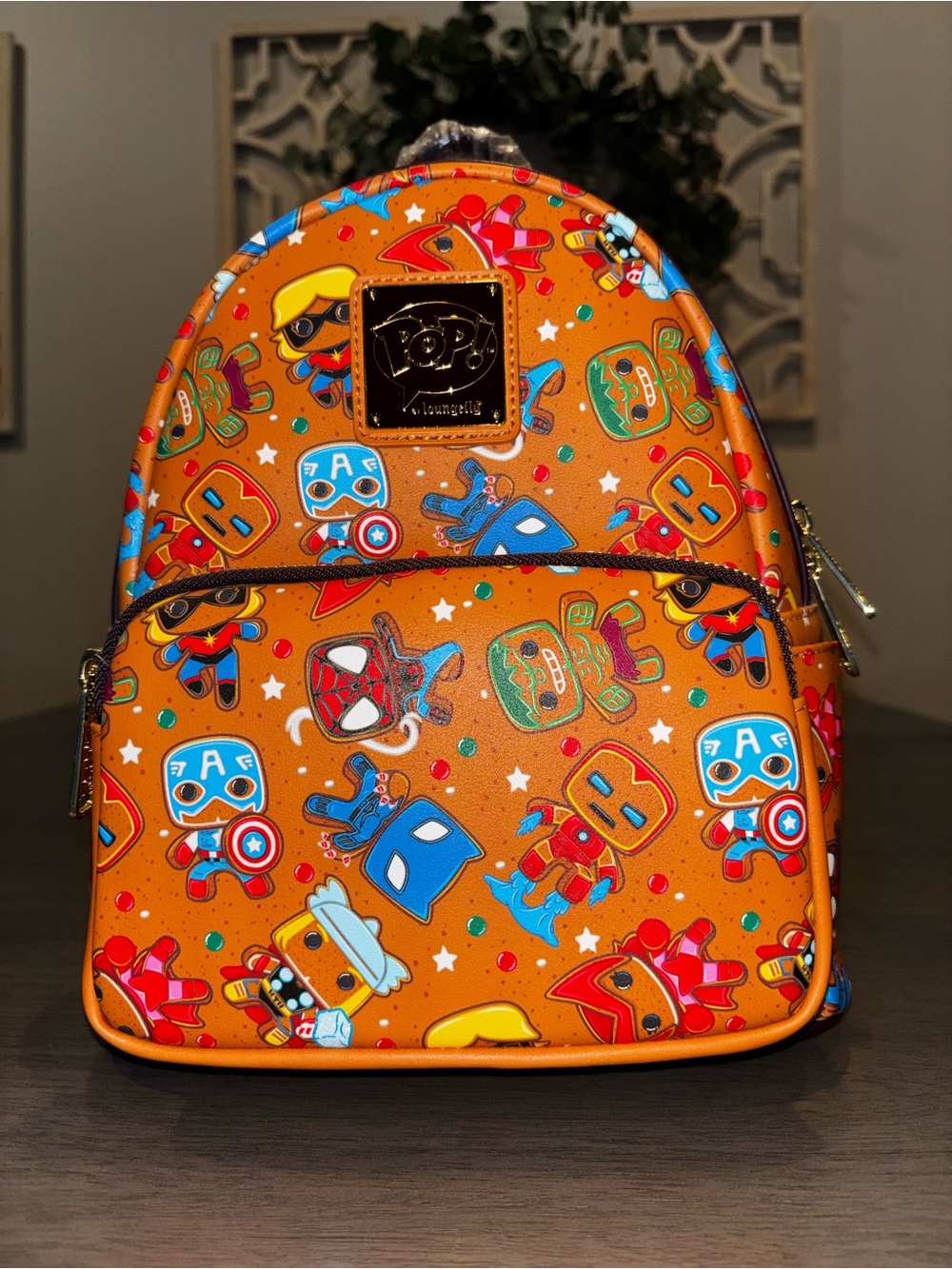 Loungefly Orange Marvel POP! Mini Backpack